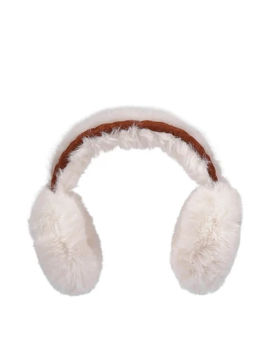 Навушники з хутра білі(7703-8-03 КРОЛИК Комбі) - фото 1 - Miraton