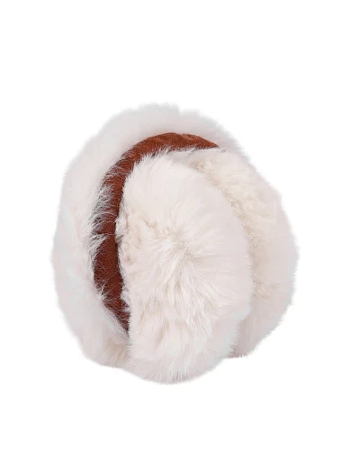 Навушники з хутра білі(7703-8-03 КРОЛИК Комбі) - фото 3 - Miraton