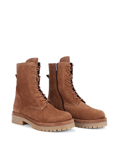 Женские ботинки Attizzare велюровые бежевые - фото 3 - Miraton