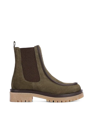 Женские ботинки челси Attizzare велюровые зеленые - фото 1 - Miraton