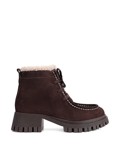 Женские ботинки Attizzare велюровые коричневые - фото 1 - Miraton
