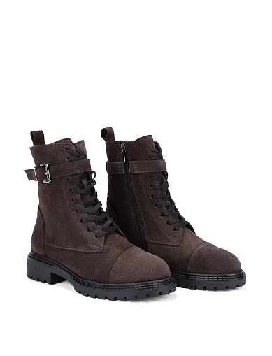 Женские ботинки Attizzare велюровые коричневые - фото 3 - Miraton