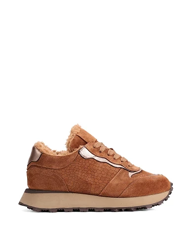 Женские кроссовки Attizzare велюровые коричневые - фото 1 - Miraton