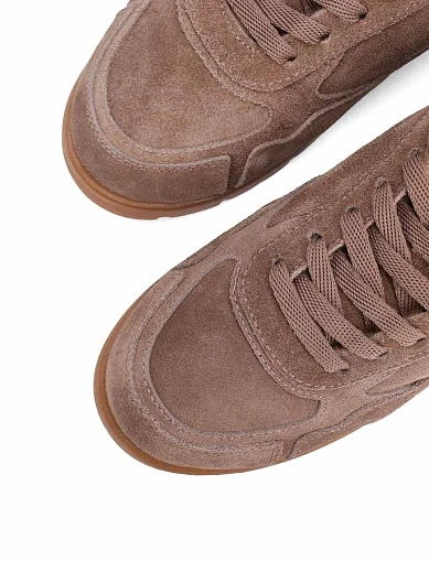 Женские кроссовки Attizzare велюровые бежевые - фото 5 - Miraton