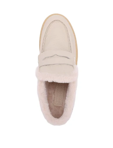 Жіночі черевики лофери Attizzare шкіряні рисового кольору(25KB-1065-3) - фото 2 - Miraton