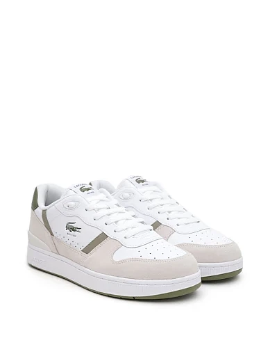 Мужские кеды Lacoste T-Clip кожаные белые - фото 3 - Miraton