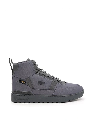 Мужские ботинки Lacoste T-Clip Winter Mid текстильные серые - фото 1 - Miraton