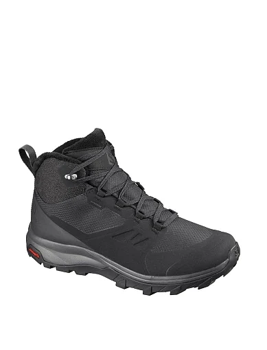 Женские ботинки Salomon OUTSNAP WATERPROOF из экокожи черные - фото 3 - Miraton
