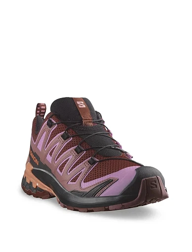 Женские кроссовки Salomon XA Pro 3D V9 из экокожи бордовые - фото 2 - Miraton