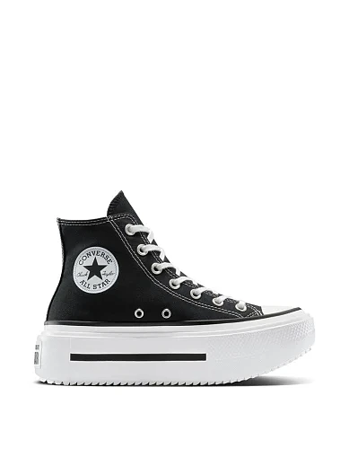 Женские ботинки Converse Chuck Taylor All Star Lift Double Stack текстильные черные - фото 1 - Miraton