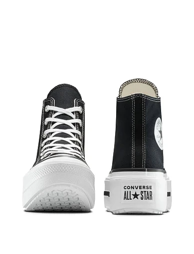Женские ботинки Converse Chuck Taylor All Star Lift Double Stack текстильные черные - фото 5 - Miraton