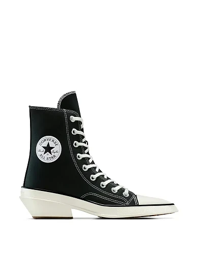 Жіночі черевики Converse CHUCK 70 DE LUXE POINTED HI текстильні чорні(A13016C) - фото 1 - Miraton