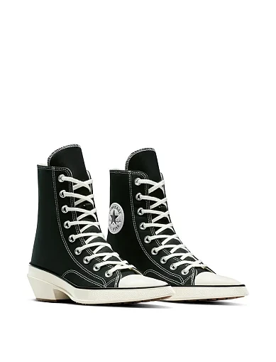 Жіночі черевики Converse CHUCK 70 DE LUXE POINTED HI текстильні чорні(A13016C) - фото 3 - Miraton