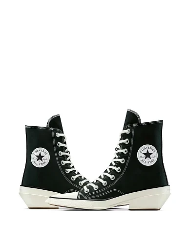 Жіночі черевики Converse CHUCK 70 DE LUXE POINTED HI текстильні чорні(A13016C) - фото 5 - Miraton