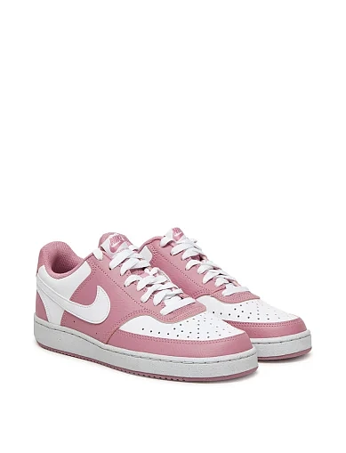 Женские кеды Nike COURT VISION из экокожи розовые - фото 2 - Miraton