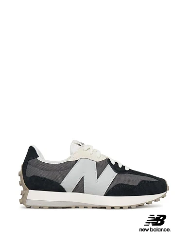 Женские кроссовки New Balance 327 замшевые черные - фото 1 - Miraton