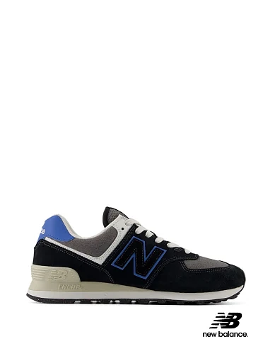 Чоловічі кросівки New Balance 574 замшеві чорні (U574QRB) - фото 1 - Miraton