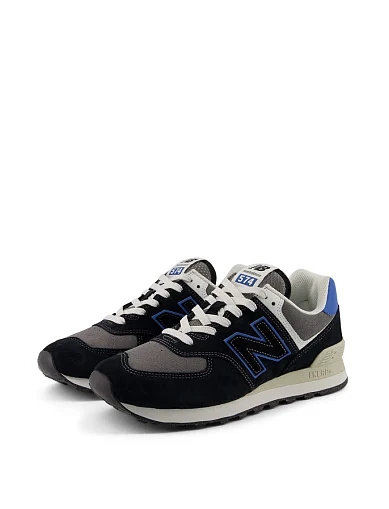 Чоловічі кросівки New Balance 574 замшеві чорні (U574QRB) - фото 5 - Miraton