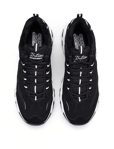 Женские кроссовки Skechers из экокожи черные - фото 5 - Miraton