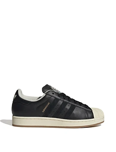 Женские кеды Adidas Superstar кожаные черные - фото 1 - Miraton