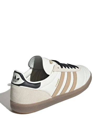 Женские кеды Adidas Samba кожаные молочного цвета - фото 4 - Miraton