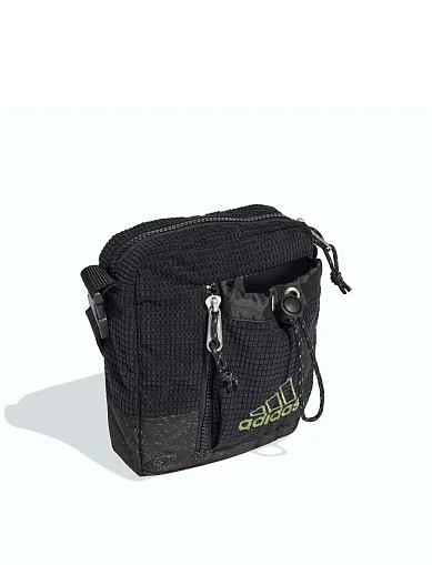 Сумка месенджер Adidas текстильна чорна - фото 3 - Miraton