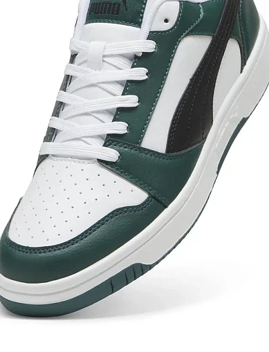 Мужские кеды PUMA Rebound v6 Low из экокожи зеленые - фото 4 - Miraton