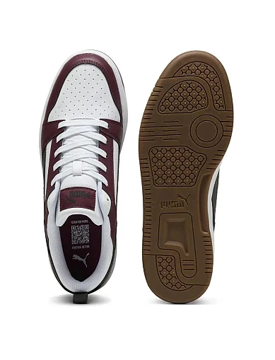 Женские кеды PUMA Rebound v6 Low из экокожи бордовые - фото 5 - Miraton