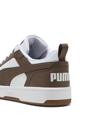 Мужские кеды PUMA Rebound v6 Low из экокожи коричневые - фото 5 - Miraton
