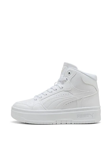 Женские ботинки PUMA Rebound Mid из экокожи белые - фото 2 - Miraton