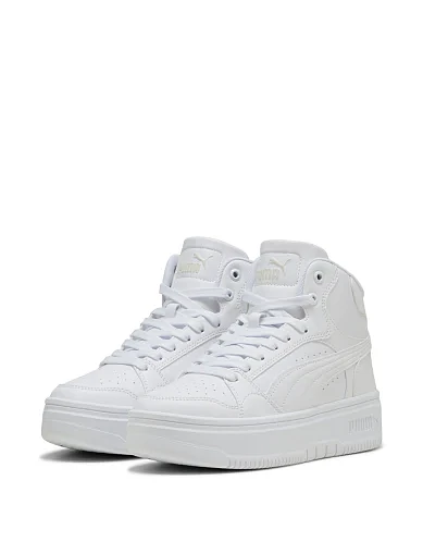 Женские ботинки PUMA Rebound Mid из экокожи белые - фото 3 - Miraton