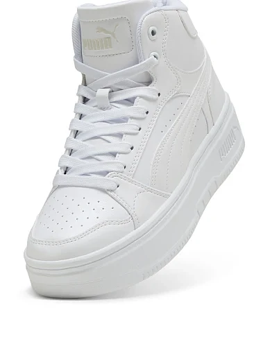 Женские ботинки PUMA Rebound Mid из экокожи белые - фото 5 - Miraton