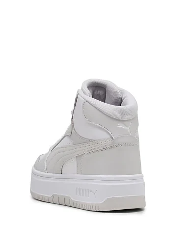 Женские ботинки PUMA Rebound Mid из экокожи серые - фото 4 - Miraton