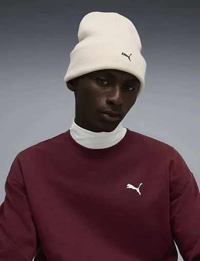 Шапка PUMA METALPUMACAT HighCrownBeanie текстильная белая - фото 4 - Miraton