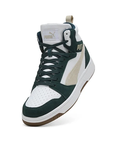 Мужские ботинки PUMA Rebound v6 SD кожаные зеленые - фото 5 - Miraton