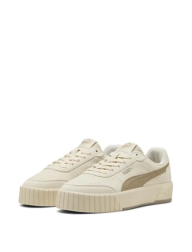 Женские кеды PUMA Carina Mia SD кожаные бежевые - фото 3 - Miraton