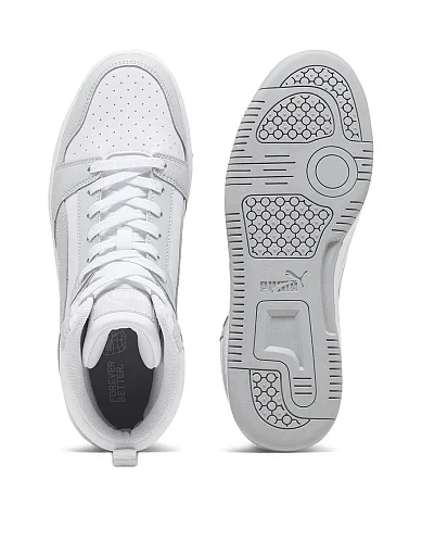 Женские ботинки PUMA Rebound v6 из экокожи серые - фото 2 - Miraton