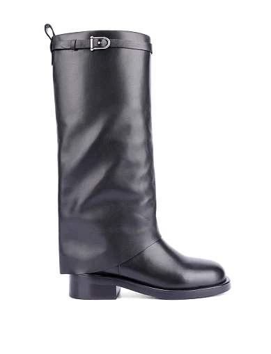 Жіночі чоботи шкіряні чорні(U8180-10-N1EM) - фото 1 - Miraton