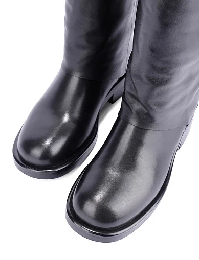 Жіночі чоботи шкіряні чорні(U8180-10-N1EM) - фото 5 - Miraton