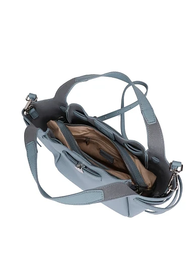 Женская сумка кожаная голубая - фото 7 - Miraton