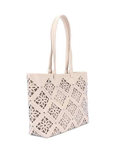 Женская сумка кожаная молочного цвета - фото 3 - Miraton