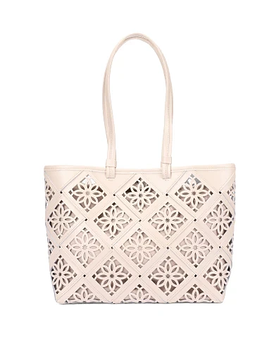 Женская сумка кожаная молочного цвета - фото 4 - Miraton