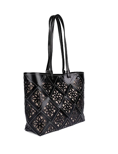 Женская сумка кожаная черная - фото 3 - Miraton