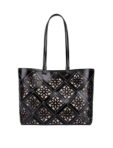 Женская сумка кожаная черная - фото 4 - Miraton