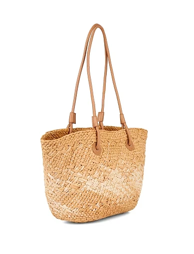 Женская сумка соломенная бежевая - фото 2 - Miraton