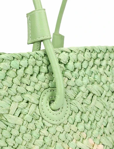 Жіноча сумка солом'яна зелена(55-2) - фото 4 - Miraton
