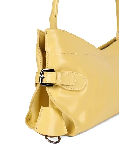 Жіноча сумка через плече шкіряна жовта - фото 5 - Miraton