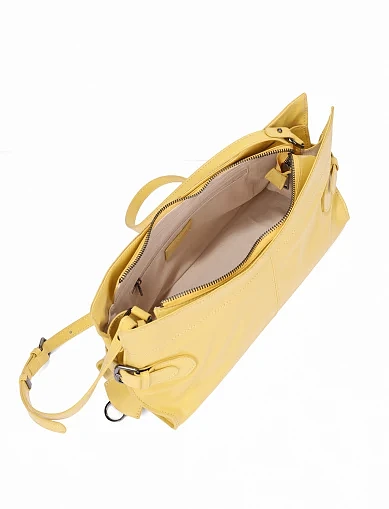 Жіноча сумка через плече шкіряна жовта - фото 6 - Miraton