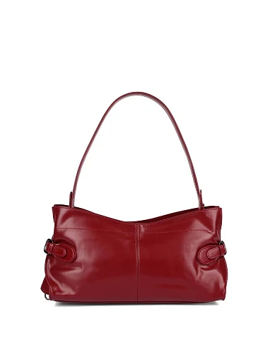 Женская сумка через плечо кожаная бордовая - фото 1 - Miraton
