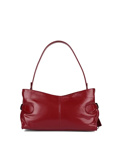 Женская сумка через плечо кожаная бордовая - фото 4 - Miraton